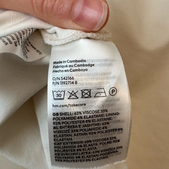 H&M Draped Asymmetrical White Dress- Small - Picture 6 of 10